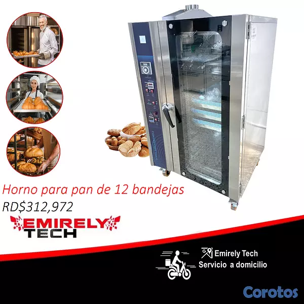 equipos profesionales - Horno convencional para panaderia de 12 bandejas 1
