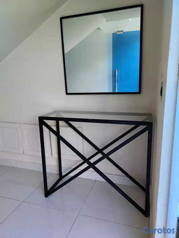 decoración y accesorios - Repisa con espejo y cristal  2