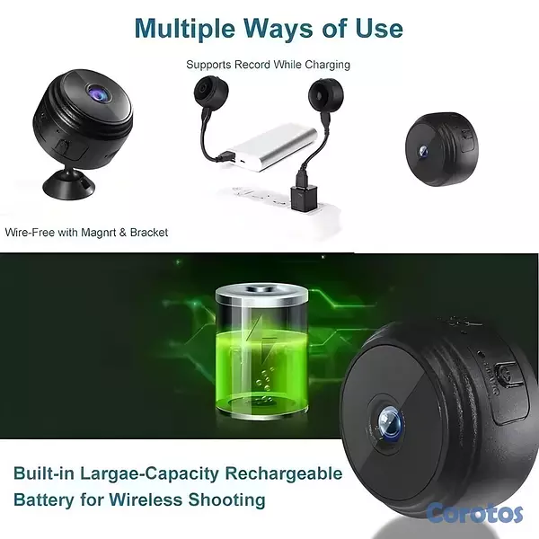 camaras y audio - 📹Mini Cámara WiFi con Micrófono Visión Nocturna Al 5