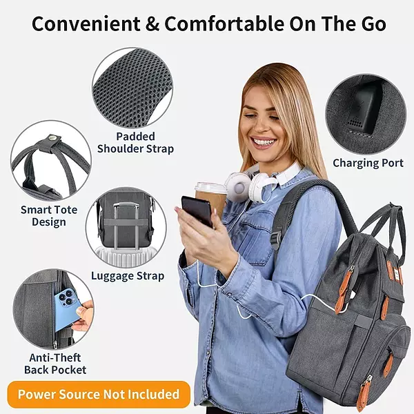 Salud y Equipamiento Médico - Pañalera Morral Multifuncional Con Puerto De Carga Usb 4