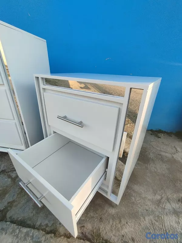muebles y colchones - Mesas de noche blanca modernas  2