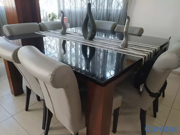 muebles y colchones - Mesa comedor tope cristal 2