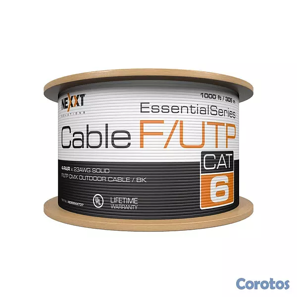 computadoras y laptops - ROLLO DE CABLE FOIL UTP (F/UTP) NEXXT, CAT6, 1000  2