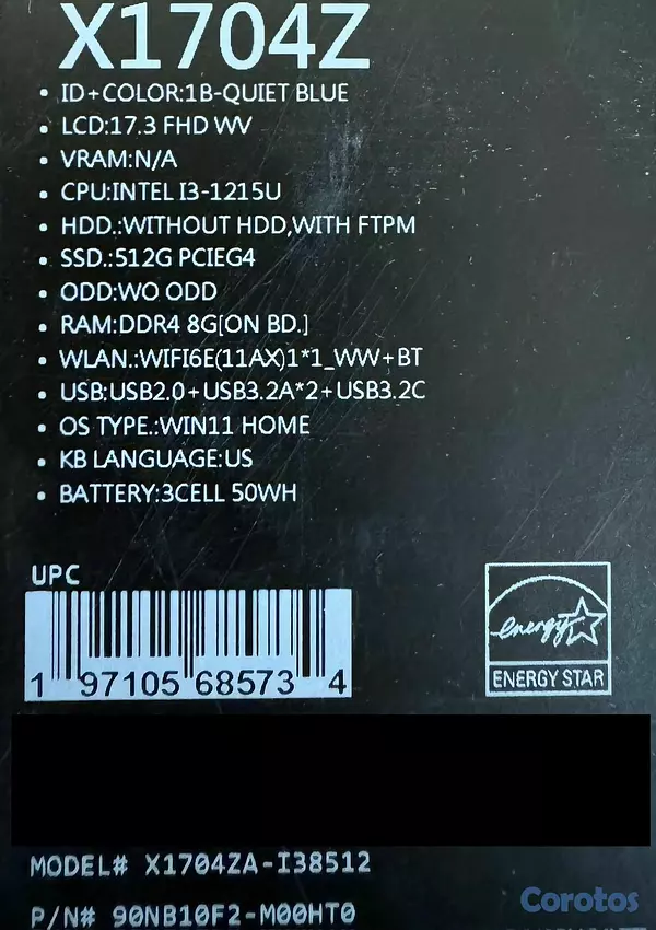 computadoras y laptops - ASUS VIVOBOOK 17" 512GB+8GB I3-12VA NUEVA SELLADA 3