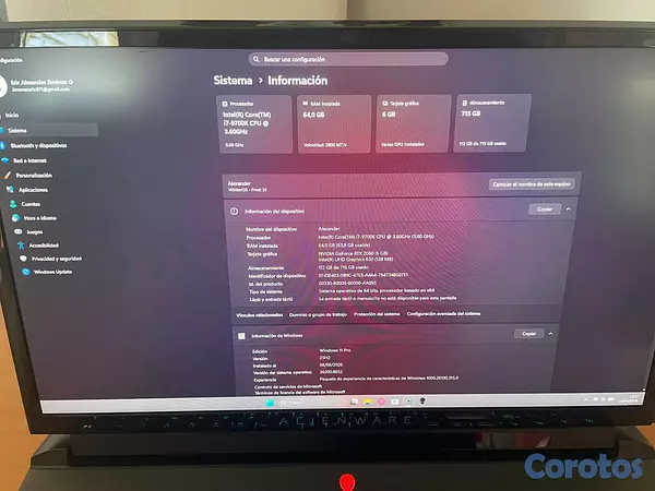 computadoras y laptops - 🔥 Alienware Area-51m R1 | i7-9700K (Desktop) | 64G 4
