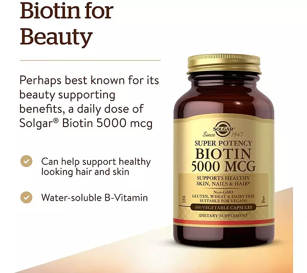 Salud y Equipamiento Médico - Biotina 5000 Mcg Piel, Uñas Y Cabello 100 Capsulas 3