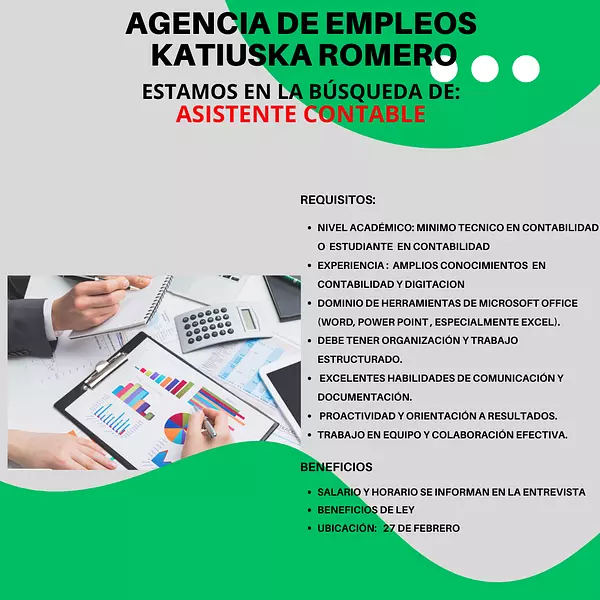 empleos disponibles - Asistente Contable