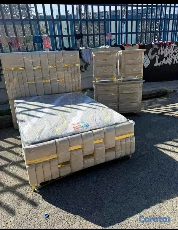 muebles y colchones - Juego de habitación tapizado completo con su colch 12