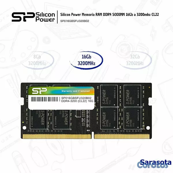 accesorios para electronica - Silicon Power RAM DDR4 SODIMM 3200Mhz de 16Gb 2