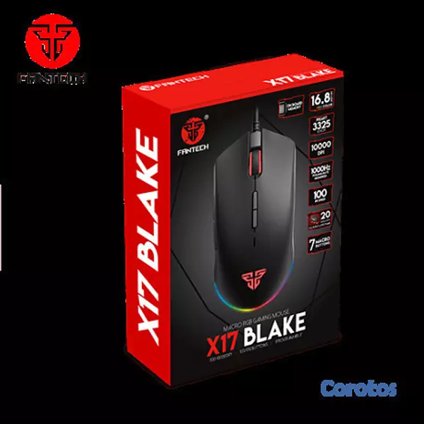 otros electronicos - MOUSE Fantech USB GAMIN (Mod.X17) NEGRO, PARA JUGADORES DE VERDAD