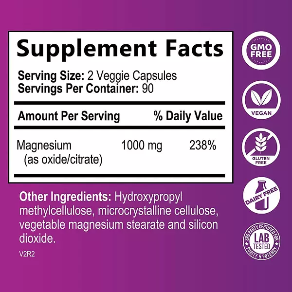 Salud y Equipamiento Médico - Citrato Magnesio 1000mg 180 capsulas 2