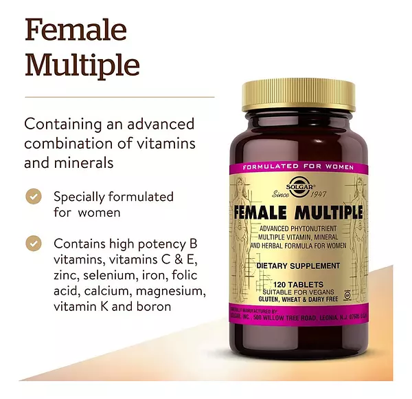Salud y Equipamiento Médico - Multivitaminas Mujeres Solgar Female Multiple 120 Tab 3