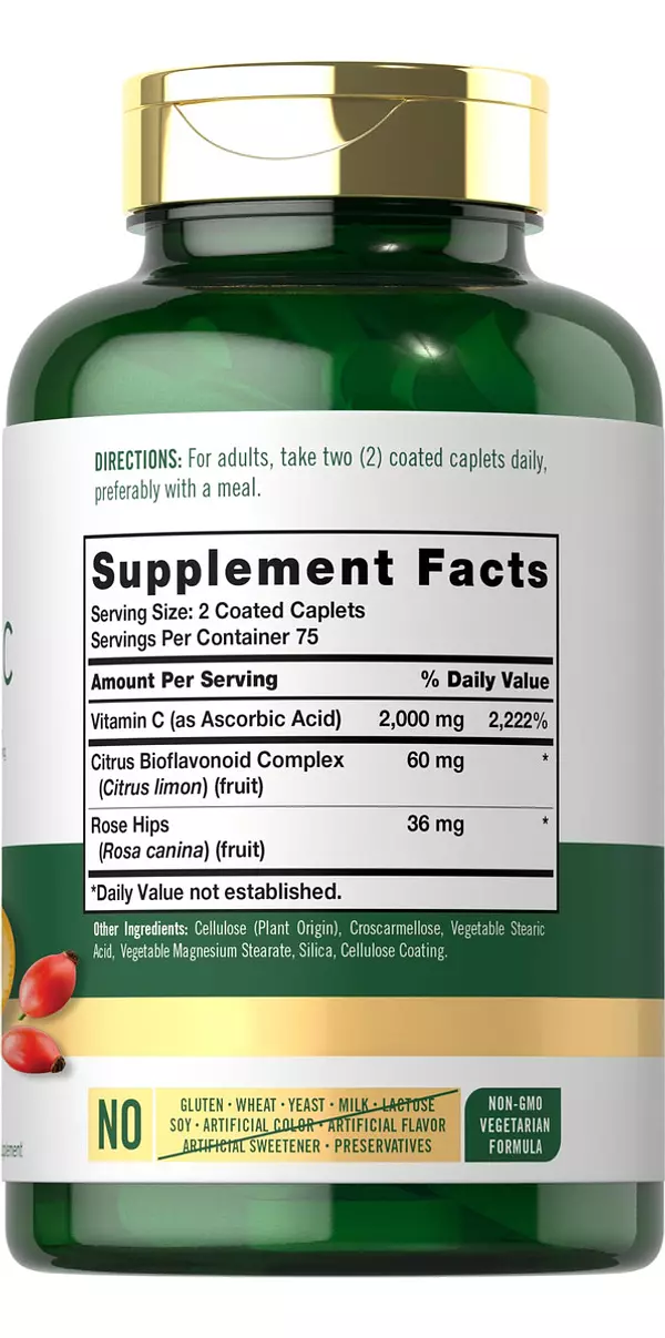 Salud y Equipamiento Médico - Carlyle Vitamina C 2000mg | Con Rosa Mosqueta | 300 Comprimi 3