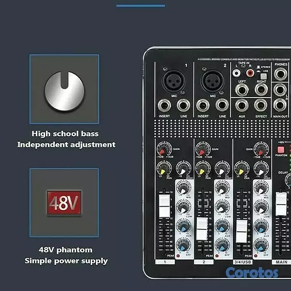 accesorios para electronica - Mezclador de audio de 4 canales T4-USB mixer amplificador para sonido de alta ca 2