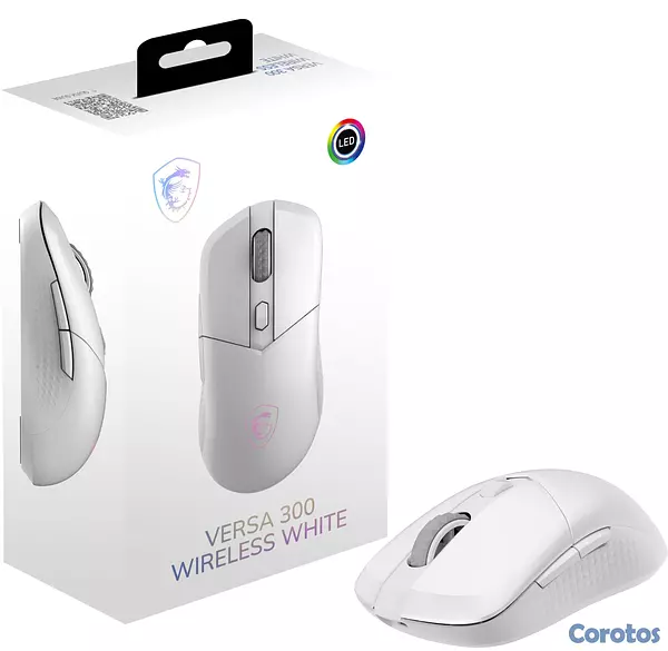 computadoras y laptops - MOUSE BLANCO MSI VERSA 300 W WHITE, WIRELESS 2.4 G 2