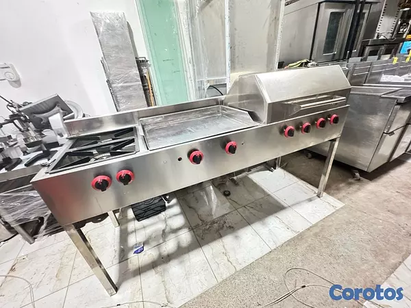 equipos profesionales - Multifuncional 2 hornillas - parrilla - plancha en oferta 6