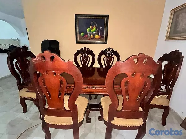 muebles y colchones - Comedor en Caoba de 6 Sillas Grande 4