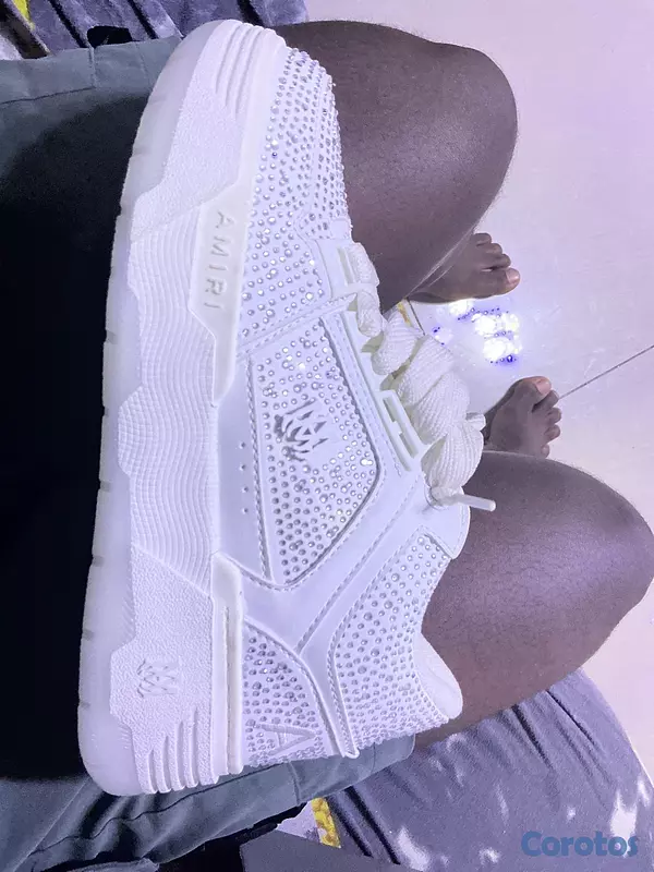 zapatos para hombre - Zapatillas Amiri MA-1 Blancas Decoradas con Cristales para Hombre 4