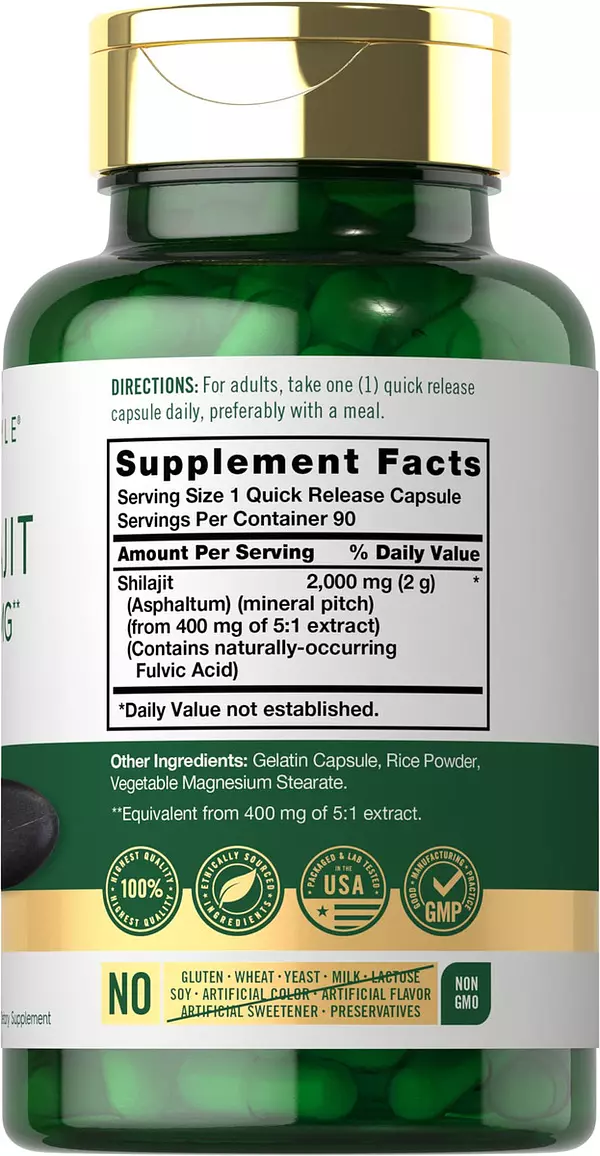 Salud y Equipamiento Médico - Shilajit 2000mg 90cap Carlyle 2