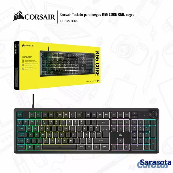 accesorios para electronica - Corsair Teclado K55 RGB ICUE 3