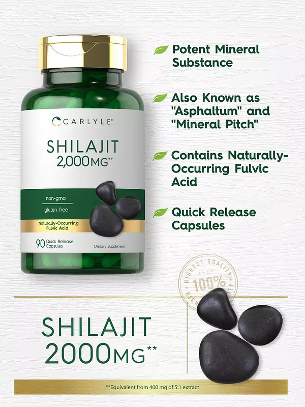 Salud y Equipamiento Médico - Shilajit 2000mg 90cap Carlyle 3