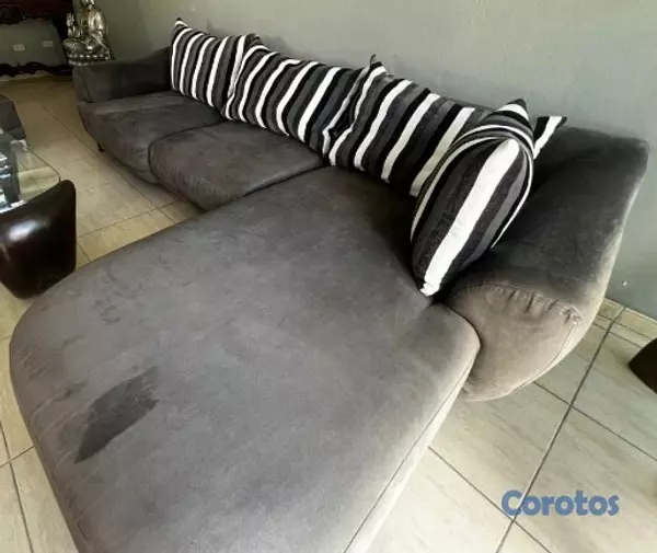 muebles y colchones - Mueble Gris en Felpa para sala 4
