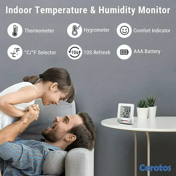 articulos de oficina - ThermoPro TP49 - Termómetro digital con monitor de temperatura y humedad 2