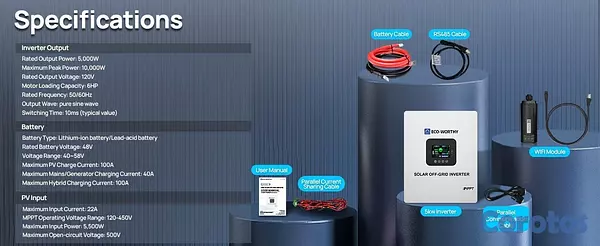 otros electronicos - Inversor 48 V ECO-WORTHY UL1741 - Cargador inverso 6