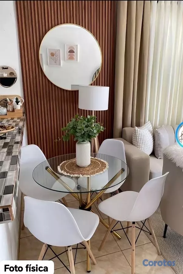 decoración y accesorios - *Juego* de *comedor* de 4 sillas nórdica modernas

 2
