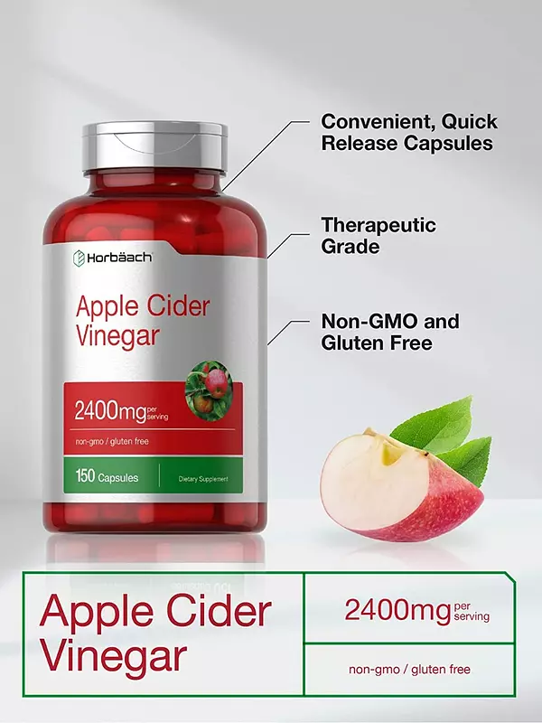 Salud y Equipamiento Médico - Capsulas De Vinagre De Sidra De Manzana | 2400mg | 200 Pastillas 2