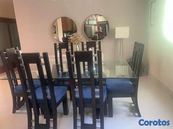muebles y colchones - juego de comedor en caoba 3