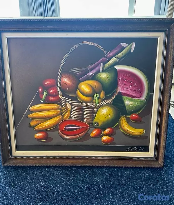 arte y antigüedades - 🎨 PINTURA AL ÓLEO VINTAGE SOBRE LIENZO – ARTISTA QUEZADA • Enmarcada 3