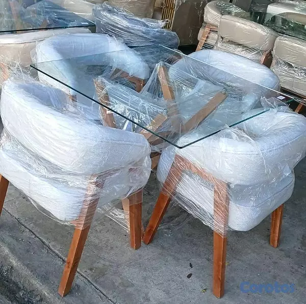 muebles y colchones - comedor comtenporaneo de 4 sillas. 2