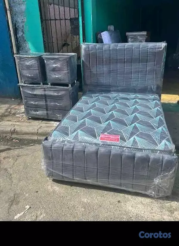 muebles y colchones - Juego de habitación tapizado completo con su colch 14