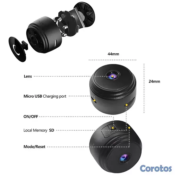 camaras y audio - 📹Mini Cámara WiFi con Micrófono Visión Nocturna Al 6