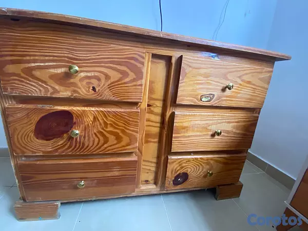 muebles y colchones - gavetero de madera en pino muy bueno 5