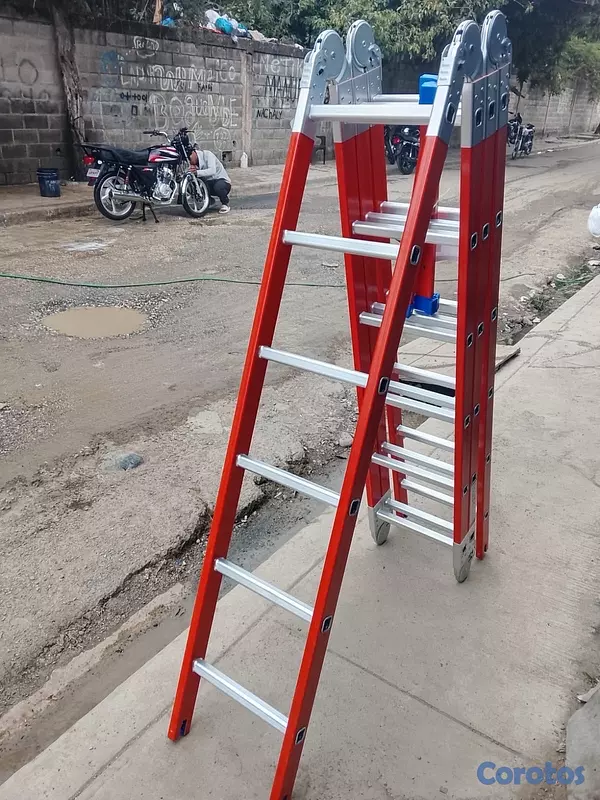 herramientas, jardines y exterior - Escalera de fibra de aluminio de 24 pies  4