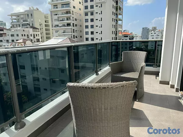 apartamentos - Apartamento Alquiler Piantini Amueblado DOS Habita 17