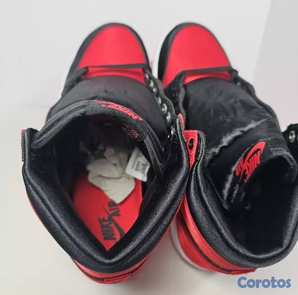 zapatos para hombre - Nike Air Jordan 1 High 'Satin Bred' Red Black Sneakers size 8 hombre o Women’9.5 3