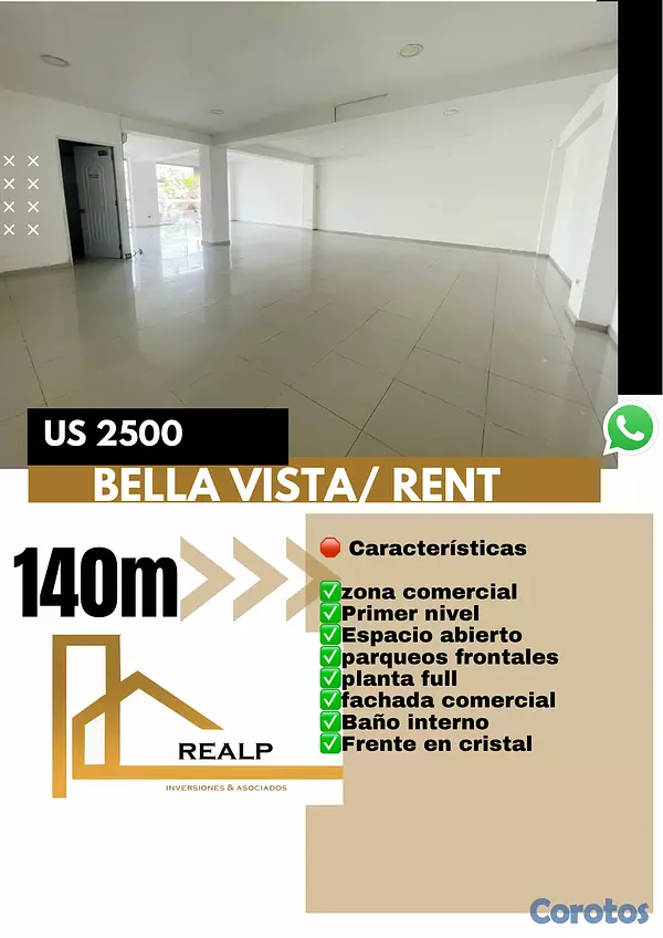 oficinas y locales comerciales - Alquiler local en primer nivel Bella vista  1