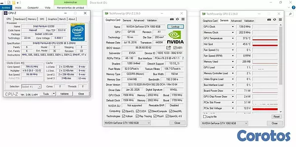 computadoras y laptops - Tarjeta de video EVGA GeForce GTX 1060 6GB 9