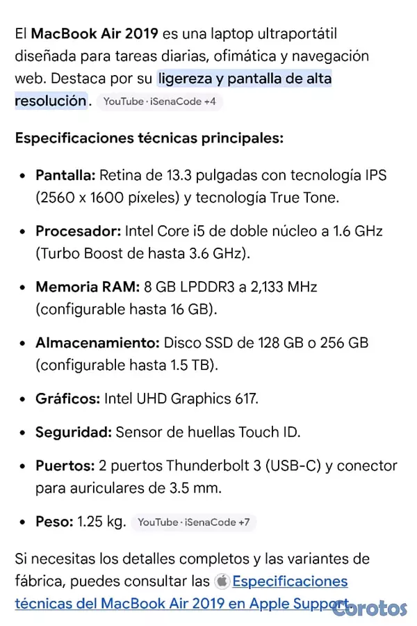 computadoras y laptops - MacBook Air 2019 rose gold i5 256gb 9
