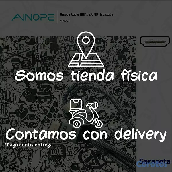 accesorios para electronica - Ainope Cable HDMI 2.0 4K Trenzado 3