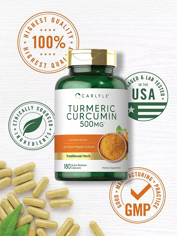 Salud y Equipamiento Médico - Carlyle Curcuma Curcumina Con Bioperine | 500 Mg | 180 Capsulas 5