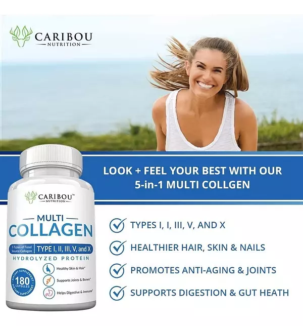 Salud y Equipamiento Médico - Colageno Multiple Tipo I, Ii, Iii, V Y X 180 Capsulas 6