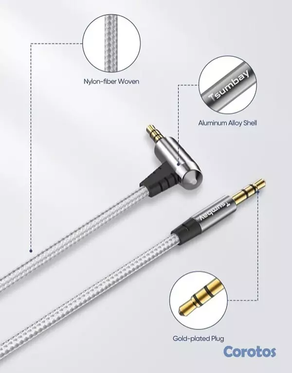camaras y audio - Cable auxiliar con micrófono para tus auriculares 3
