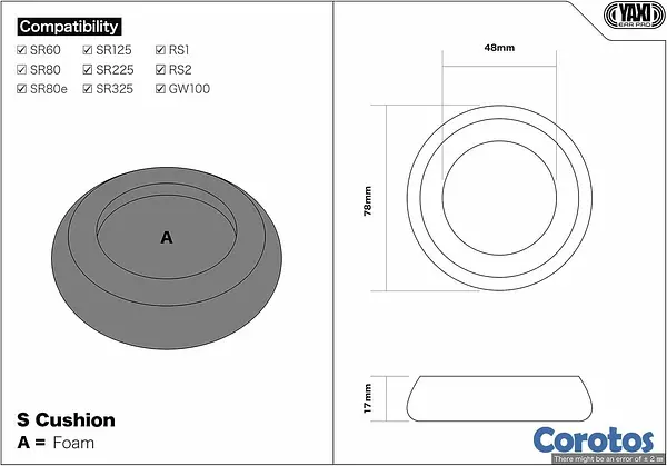 camaras y audio - Almohadillas Yaxi Pads S Cushion para auriculares Grado 5