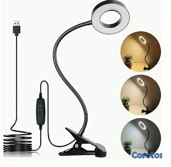electrodomesticos - Lámpara de escritorio con clip-3 tonos de luz- pue