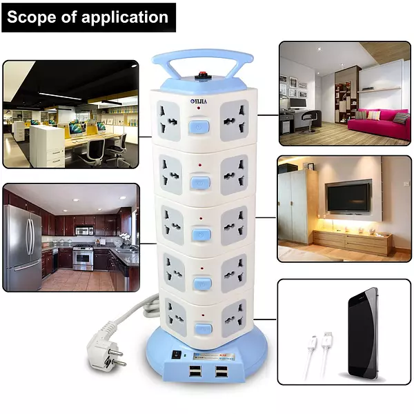 accesorios para electronica - Regleta Vertical Multitomas Multienchufe Enchufe Extension 6