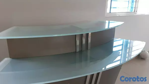 muebles y colchones - Bar de madera y cristal, barra, bar para taburete, oferta de oportunidad 3
